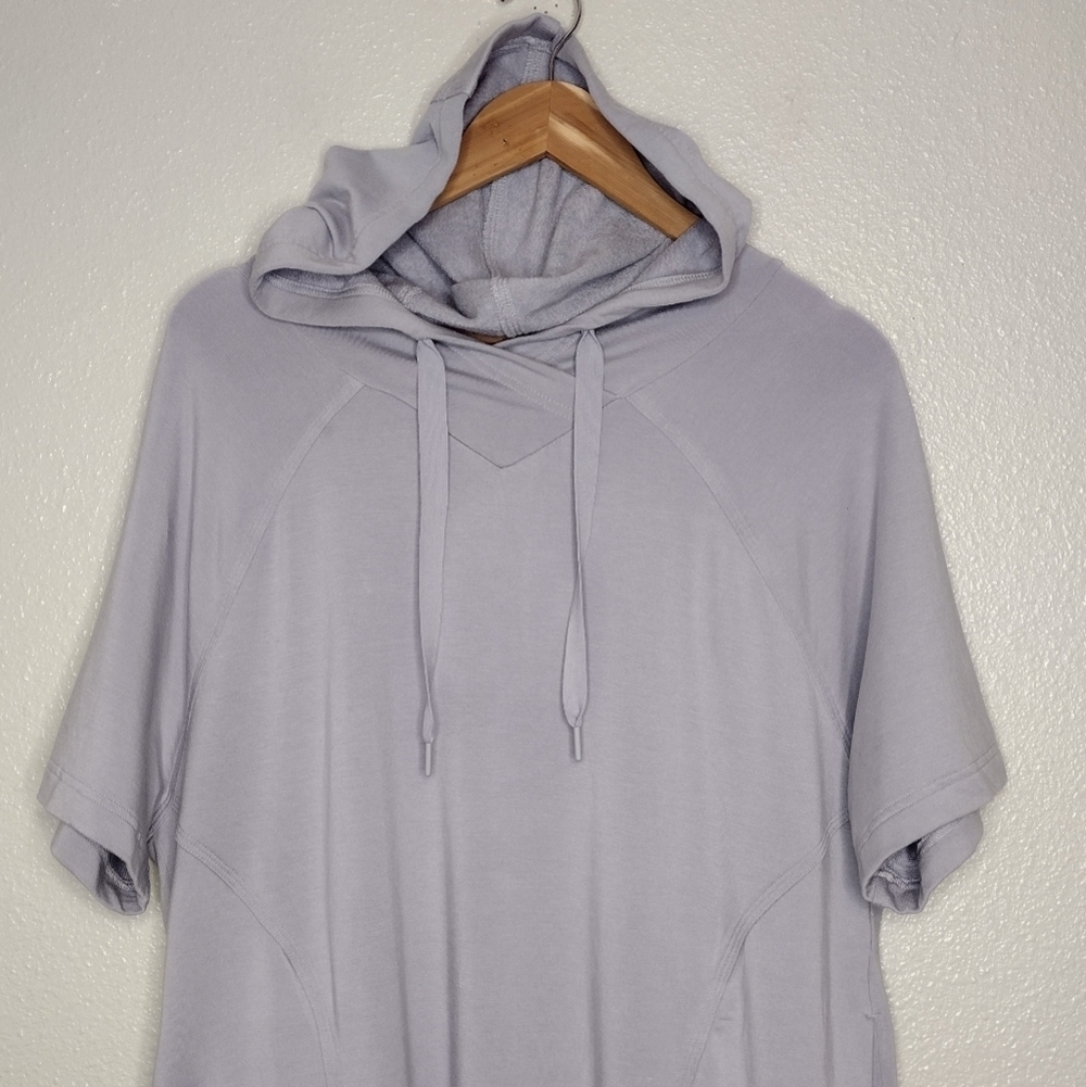 Athleta Cabana Light Purple Relaxed Fit Tunic Hoodie Sweatshirt Size M - Picture 4 of 16